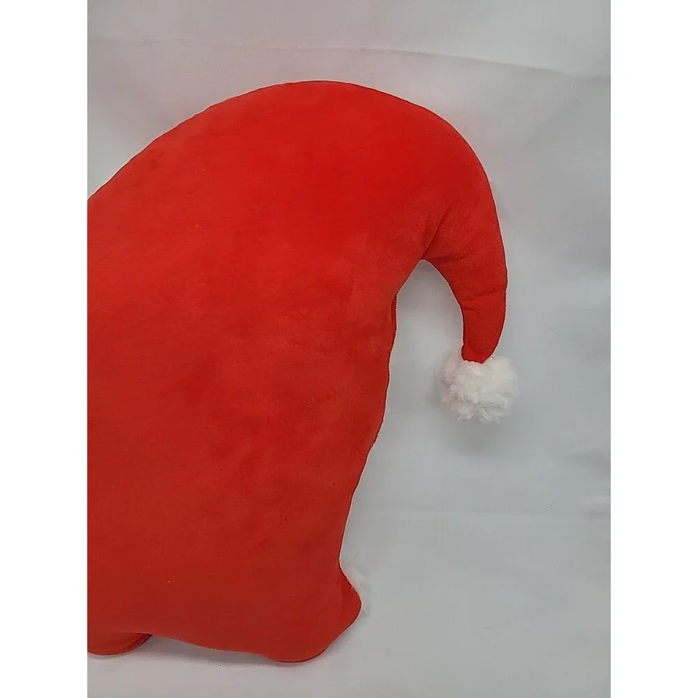 Christmas Shaped Santa Faux Shearling Throw Pillow Red/white Wondershop 15